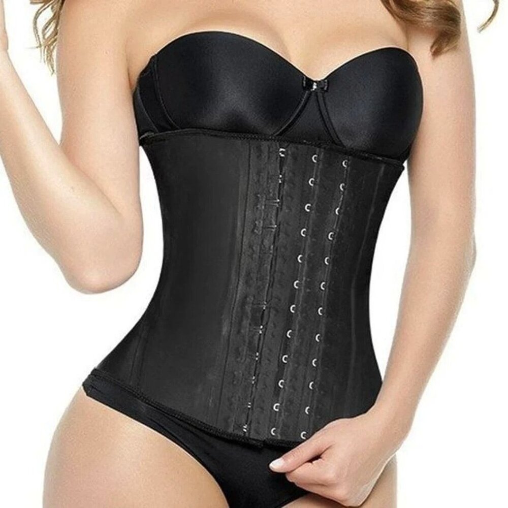 Hook & Eye Closure 9 Steel Boned Thermal Sleek Silhouette Latex Waist Trainer